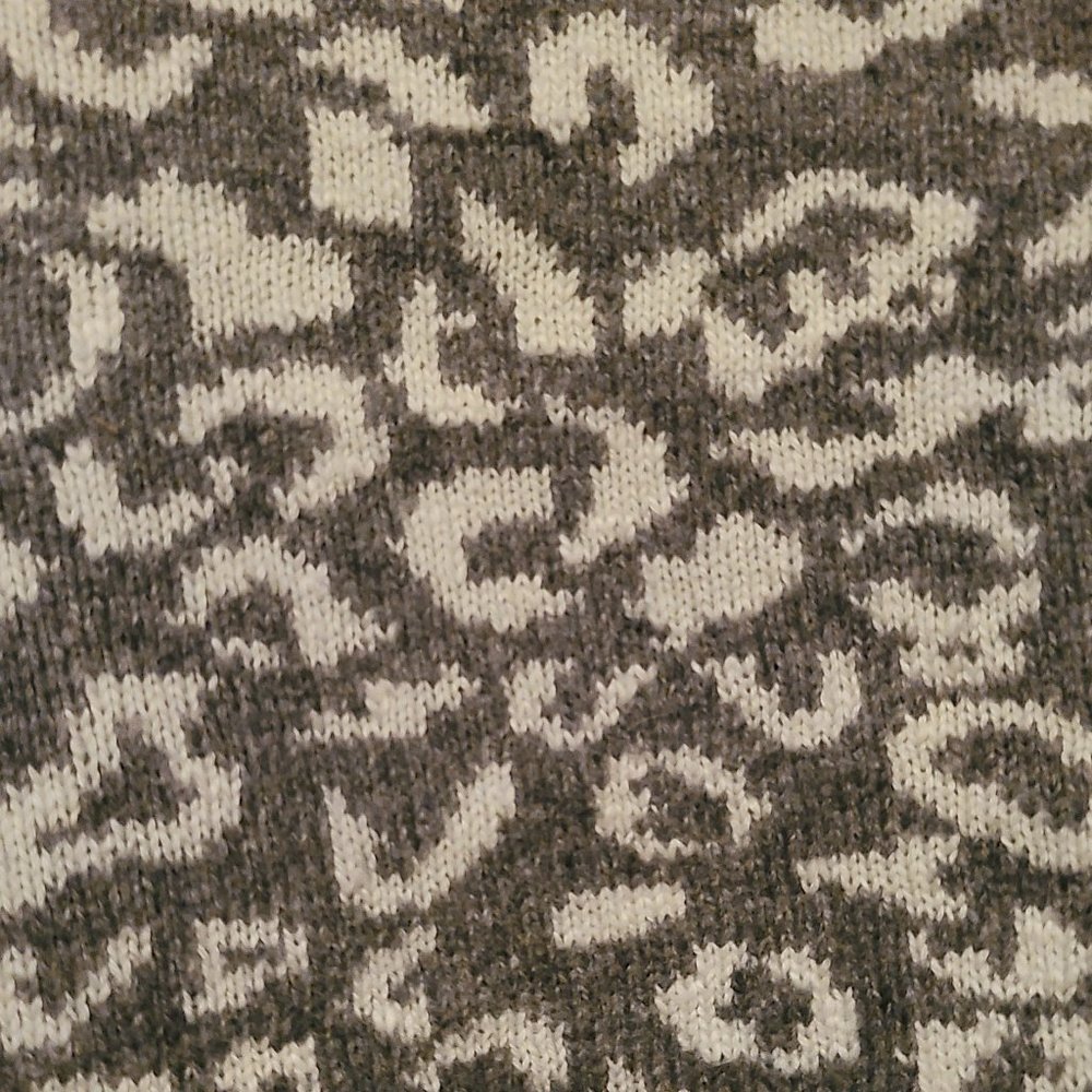 Free People Grey & White Leopard Print Cotton Wool Bl… - Gem